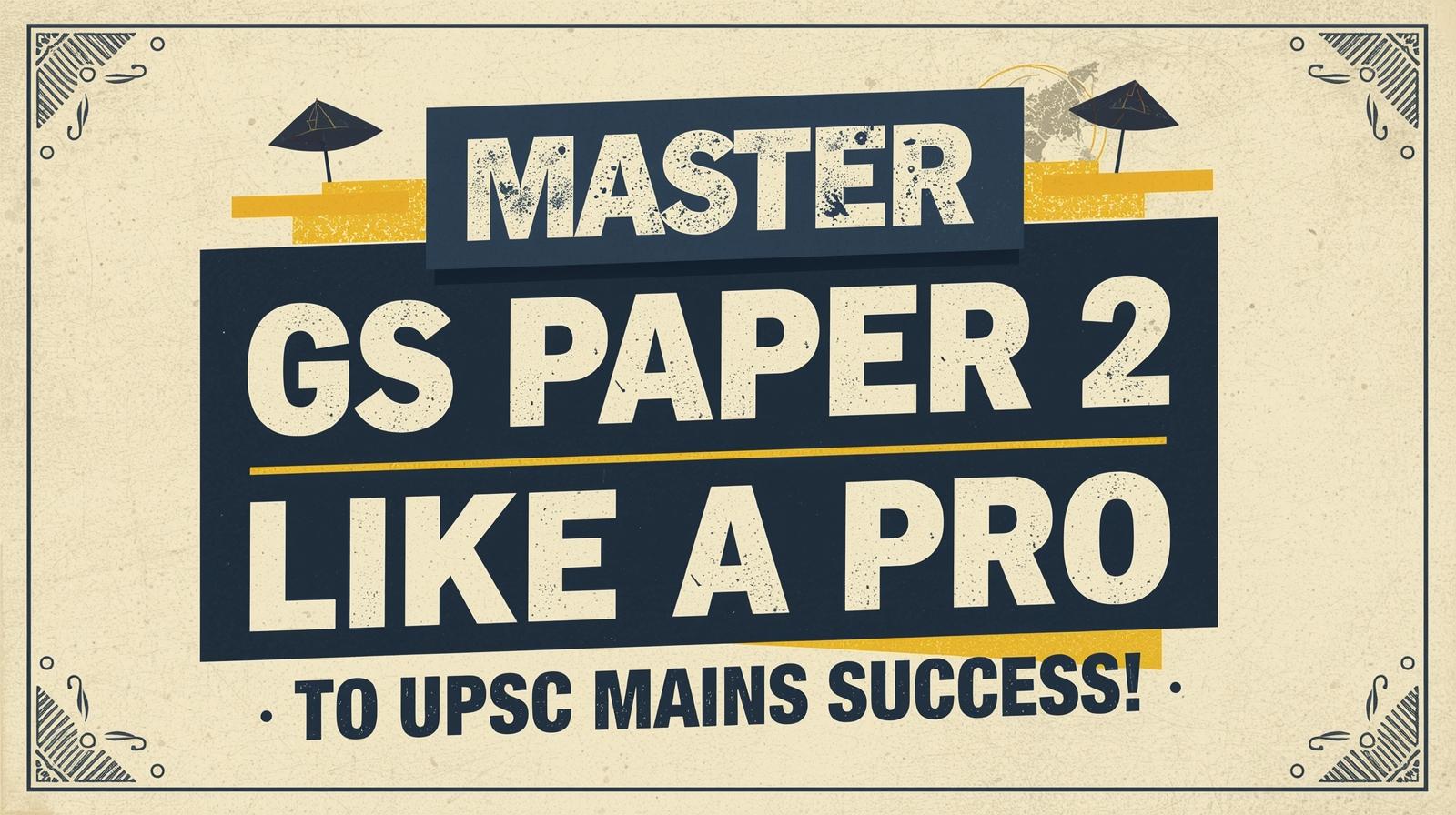 Master GS Paper 2 Like a Pro: Insider Strategy for UPSC Mains